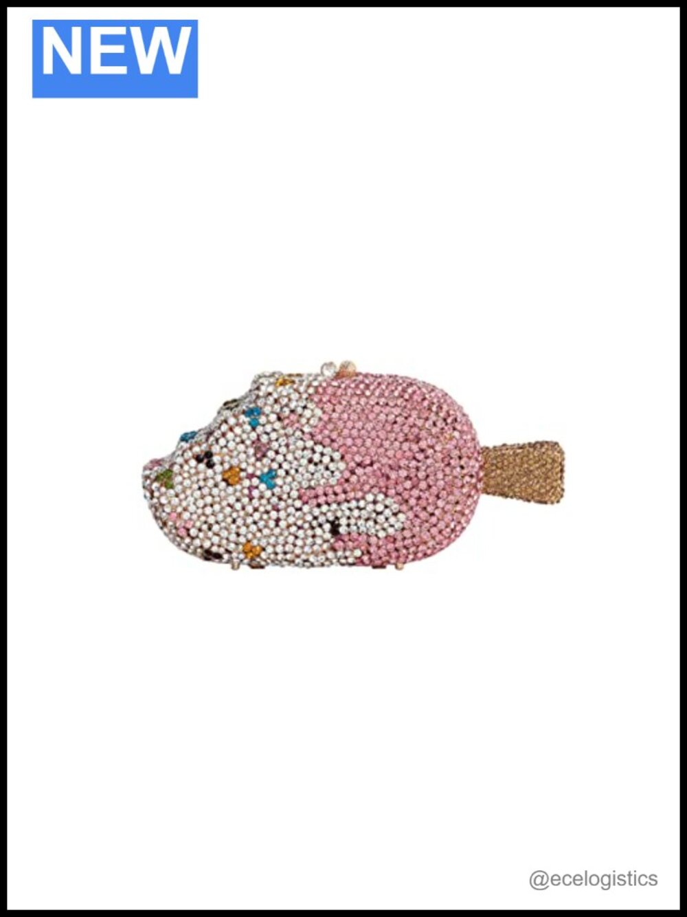 Ice Cream Crystal Rhinestone Evening Clutch Bag Shoulder Purse Bridal Party